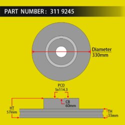 DIXCEL® SD Type Brake Rotors - Front (SD3119245S) 800x800